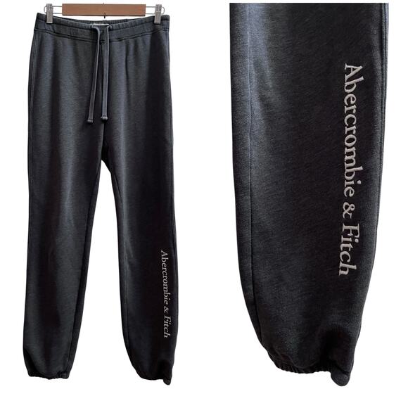 Abercrombie & Fitch Gray Spell Out Micro Fleece Jogger Small 28.5 Inch Inseam - Picture 12 of 12